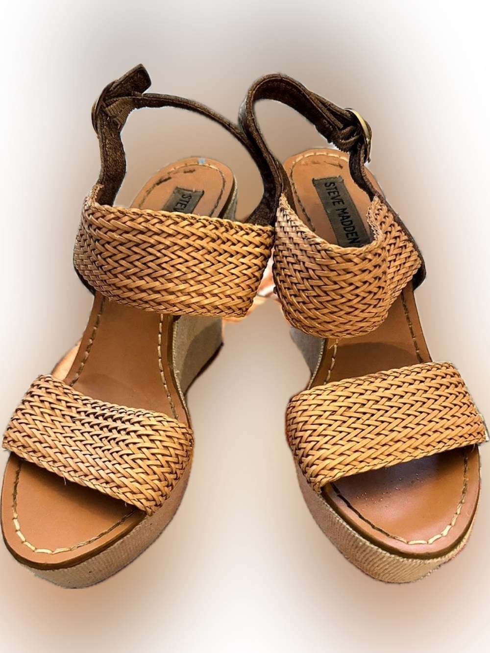 Steve Madden Wedge Sandals in Brown & Tan US 7.5
